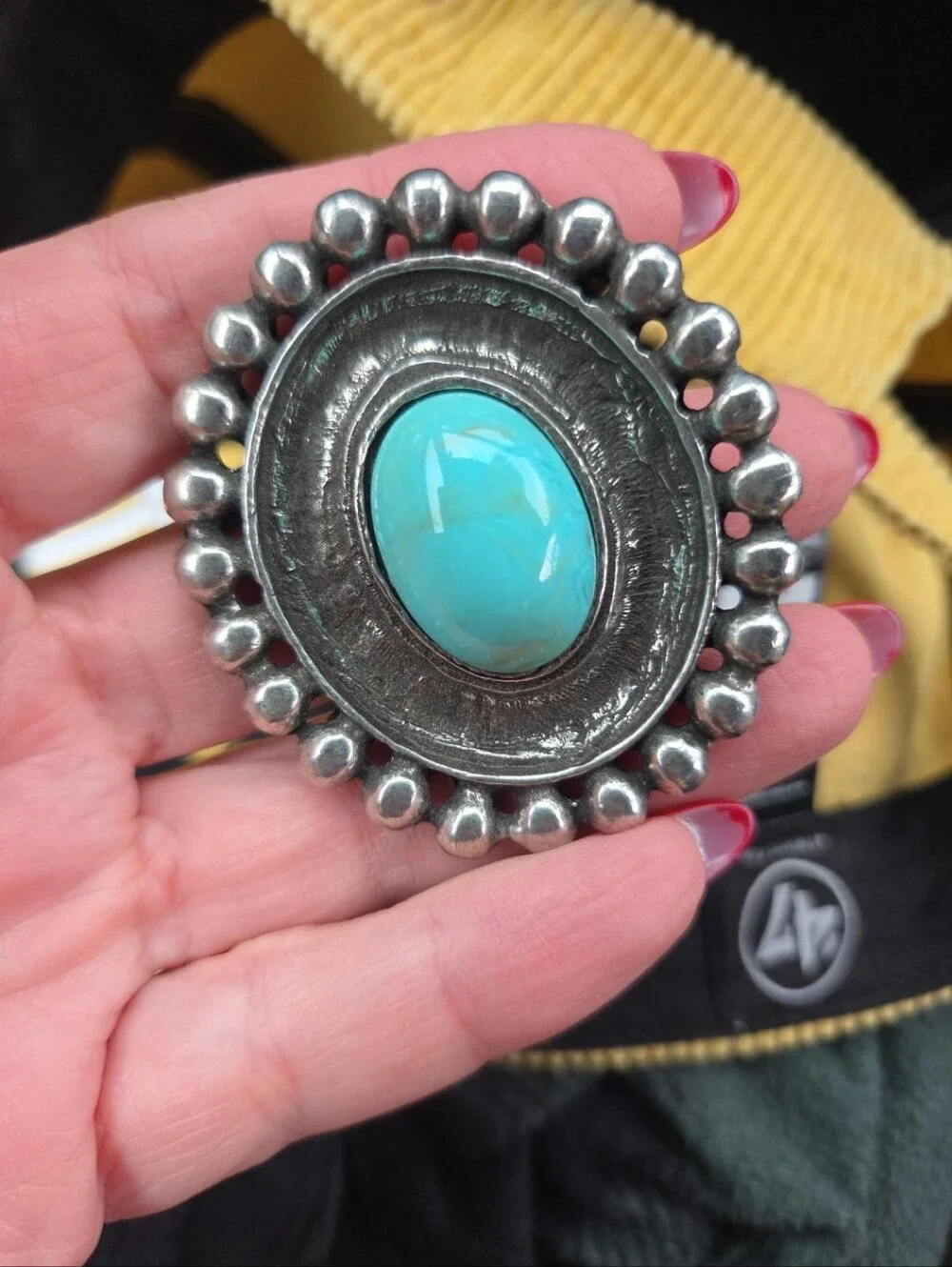 Vintage Jose Luis Mexico Faux Turquoise Concho Belt Men 34